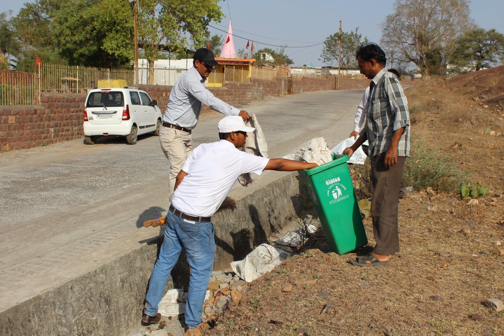 Cleaning work was done to make Stupa and nearby area polythene free zone